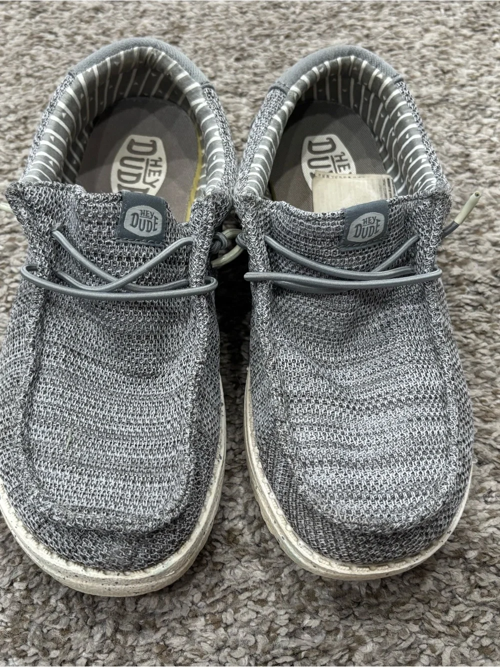 Hey Dude Kid’s size 3 Lightweight Grey Knit Casual Shoes